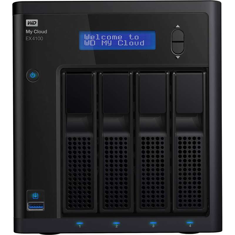ذخیره ساز تحت شبکه وسترن دیجیتال مدل WD My Cloud EX4100 WDBWZE0320KBK 4-Bay ظرفیت 32 ترابایت
