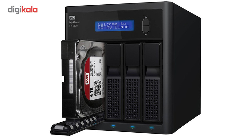 ذخیره ساز تحت شبکه وسترن دیجیتال مدل WD My Cloud EX4100 WDBWZE0320KBK 4-Bay ظرفیت 32 ترابایت