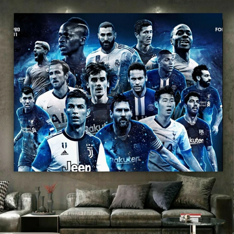 پوستر طرح مخمل ستاره های دنیای فوتبال کد BK23280