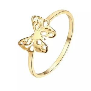 انگشتر طلا 18 عیار زنانه قیراط طرح پروانه کد GH3608