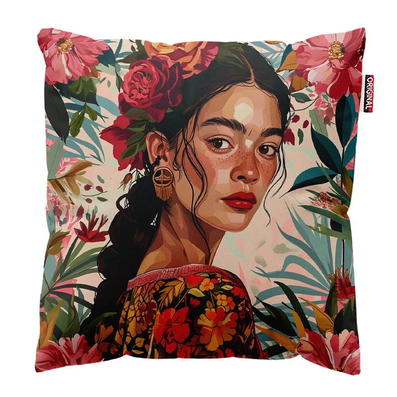 کوسن پاد آفرین مدل بوهو طرح زن کد PK402809 سایز 40*40 سانتی متر