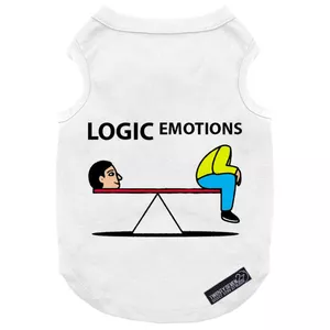 لباس سگ و گربه 27 طرح Logic vs Emotions کد MH1566 سایز XL