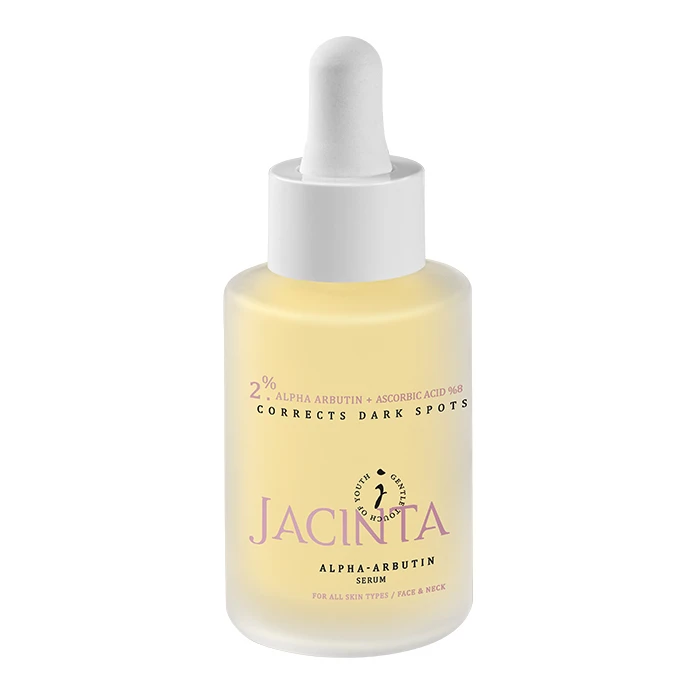 سرم ضد لک روز و شب صورت، گردن ژاکینتا مدل آلفا آربوتین مناسب برای انواع پوست حجم 30 میلی‌لیتر