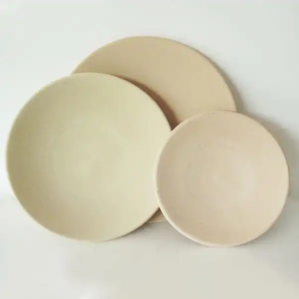 بشقاب سفالی خام مدل 3 مجموعه 3 عددی