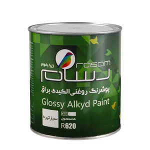 پوشرنگ روغنی آلکیدی سبز تیره رسام کد R620 حجم 3.78 لیتر