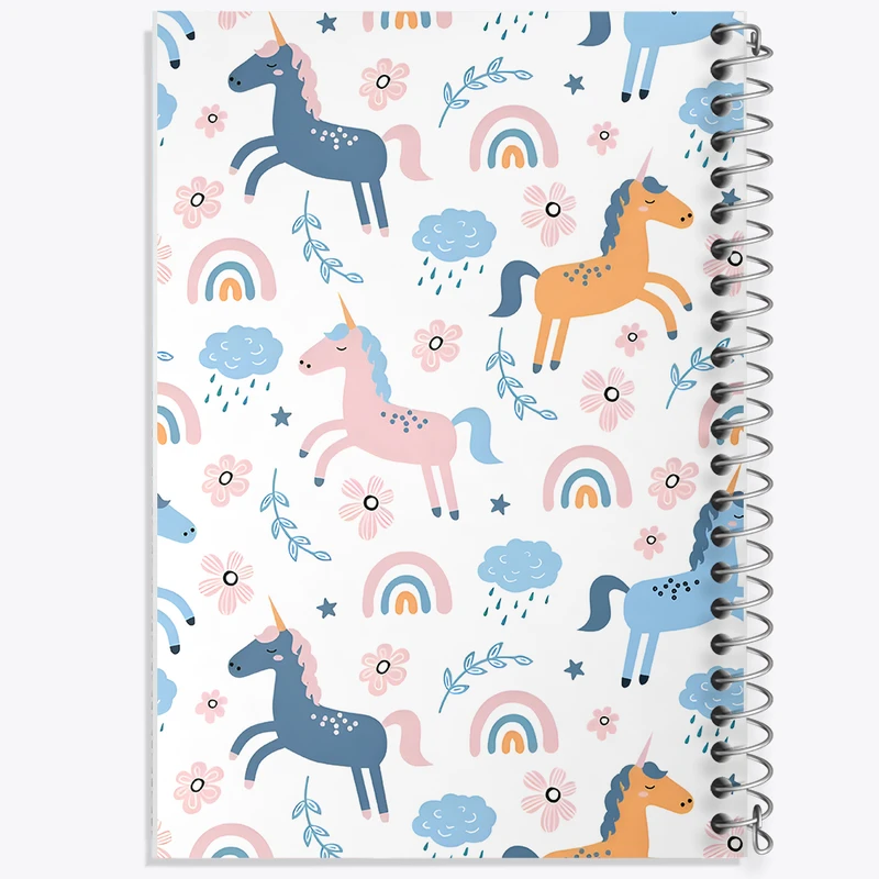 دفتر ژورنال نویسی 50 برگ خندالو مدل نقطه ای طرح پترن اسب تک شاخ کد N5241