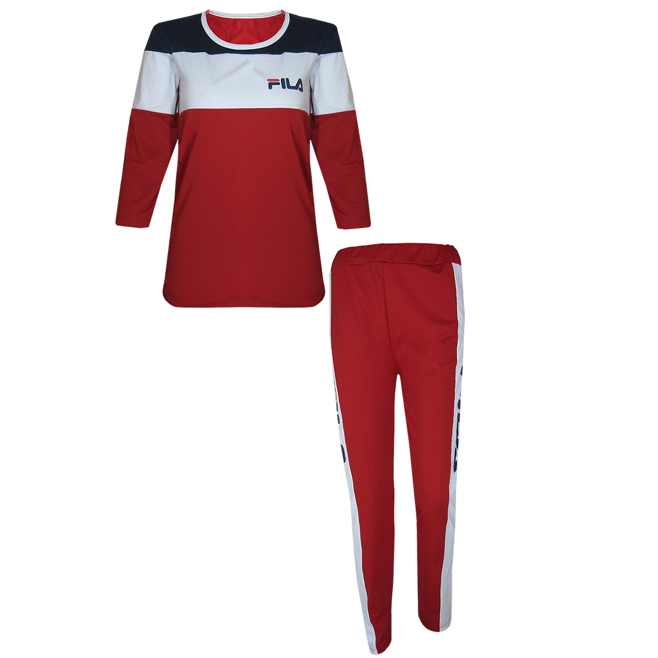 ست تی شرت و شلوار ورزشی زنانه مدل panter 301 رنگ قرمز