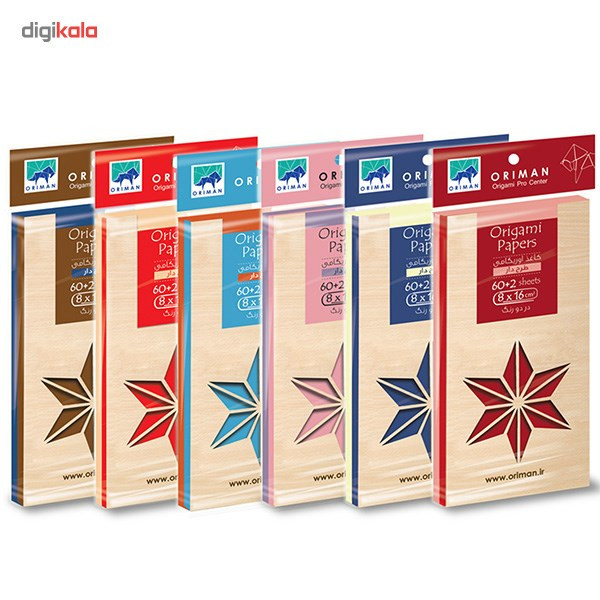 کاغذ اوریگامی اوریمان مدل طرح دار بسته 6 عددی