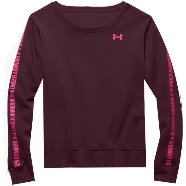 تی شرت زنانه آندر آرمور مدل UA Cotton Fleece Branded Graphic Crew