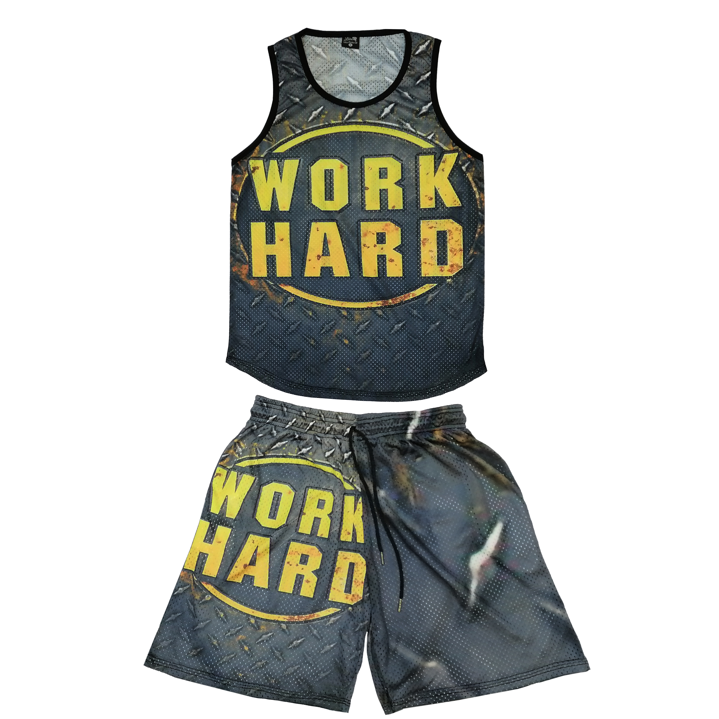 ست تاپ و شلوارک ورزشی مردانه طرح work hard