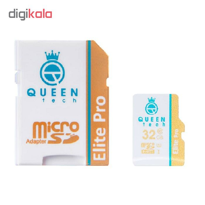 کارت حافظه microSDHC کوئین تک مدل  Elite pro 566X کلاس 10 استاندارد UHS-I U1 سرعت 85MBps ظرفیت 32 گیگابایت به همراه آداپتور SD