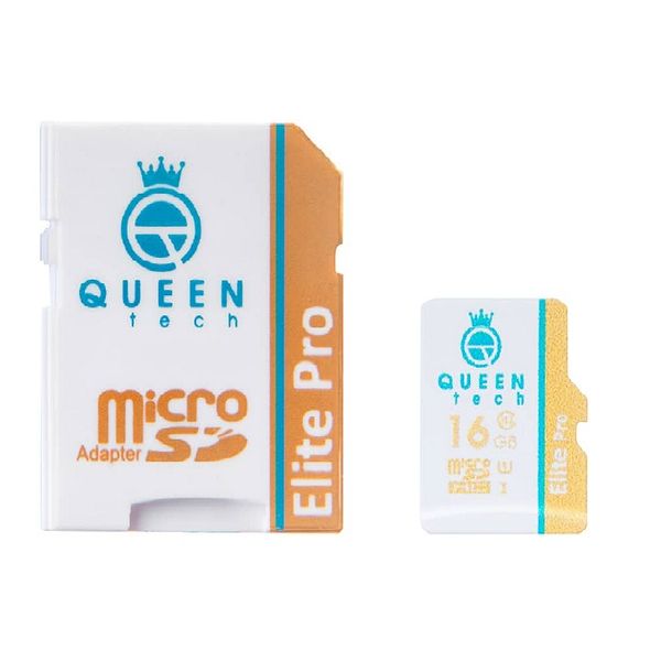 کارت حافظه microSDHC کوئین تک مدل  Elite pro 566X کلاس 10 استاندارد UHS-I U1 سرعت 85MBps ظرفیت 16 گیگابایت به همراه آداپتور SD کارت حافظه microSDHC کوئین تک مدل  Elite pro 566X کلاس 10 استاندارد UHS-I U1 سرعت 85MBps ظرفیت 16 گیگابایت به همراه آداپتور SD