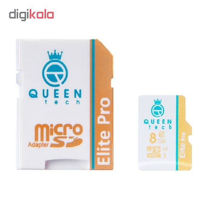 کارت حافظه microSDHC کوئین تک مدل  Elite pro 566X کلاس 10 استاندارد UHS-I U1 سرعت 85MBps ظرفیت 8 گیگابایت به همراه آداپتور SD