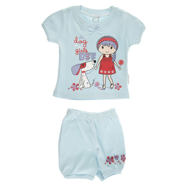 ست تی شرت و شلوارک نوزادی دخترانه آدمک مدل 1662001B