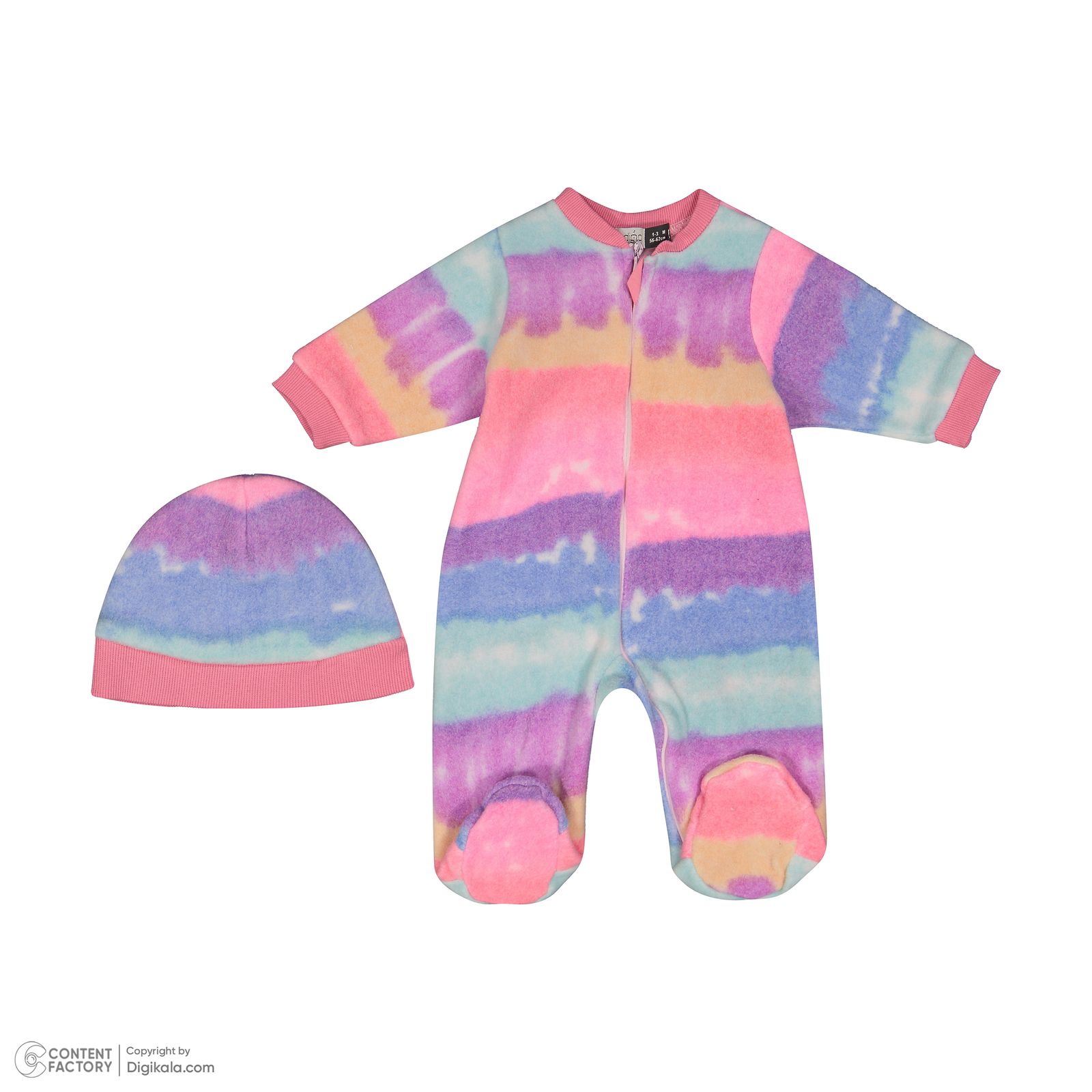 ست سرهمی و کلاه نوزادی ایندیگو مدل 2960151 رنگ صورتی -  - 4