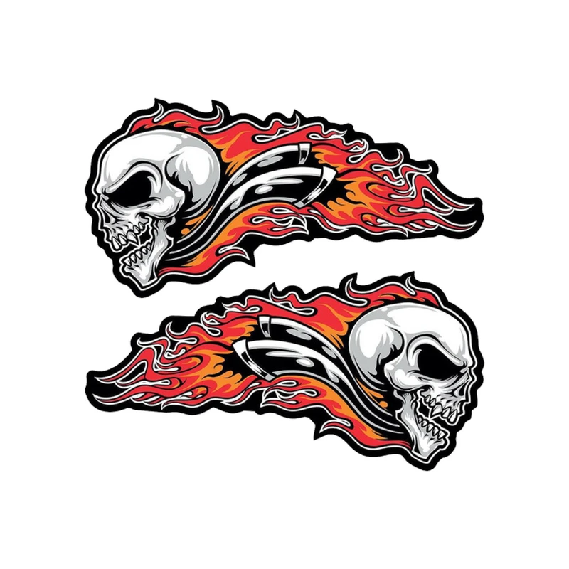 برچسب بدنه خودرو طرح اسکلت آتشین کد DC-115 بسته ۲ عددی