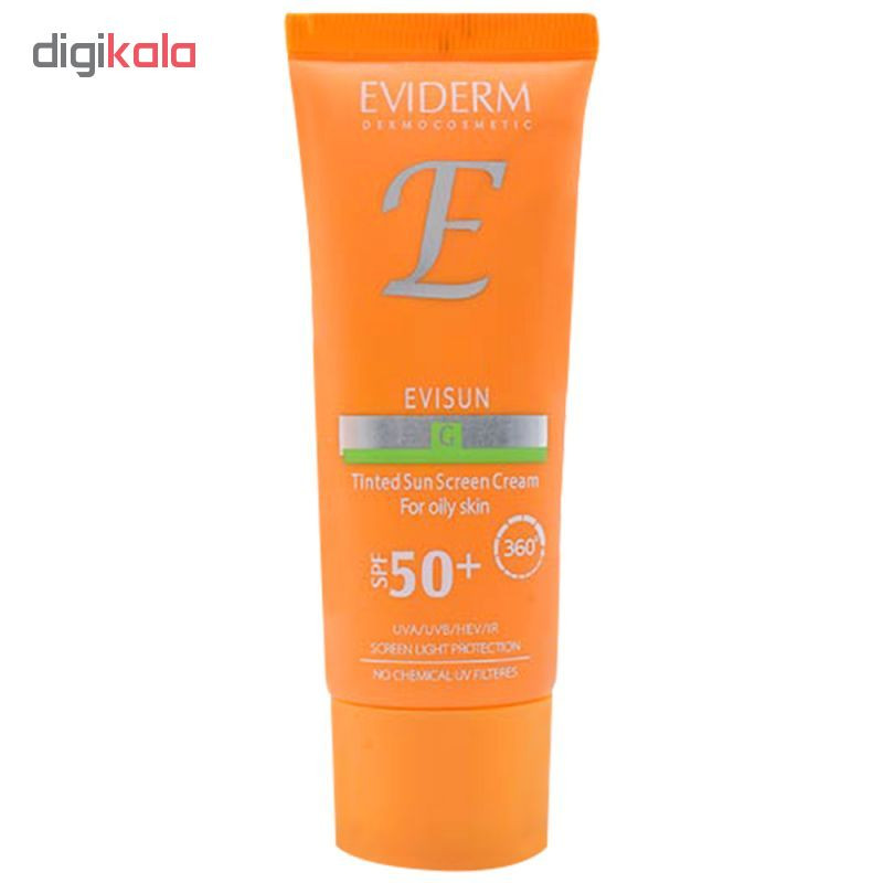 کرم ضد آفتاب رنگی اویدرم SPF50 مدل Evisun مناسب پوست های چرب حجم 40 میلی لیتر کرم ضد آفتاب رنگی اویدرم SPF50 مدل Evisun مناسب پوست های چرب حجم 40 میلی لیتر