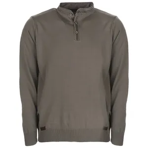 بلوز بافت مردانه ال تی بی طرح سه دکمه طوسی 184