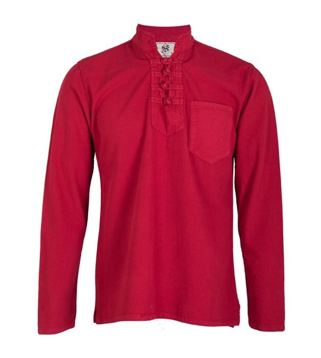 پیراهن مردانه الیاف طبیعی چترفیروزه مدل چهارگره قرمزکد 11