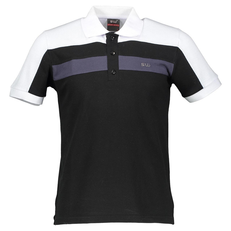 پولوشرت مردانه سیمپل مدل 242white-black-dark grey	