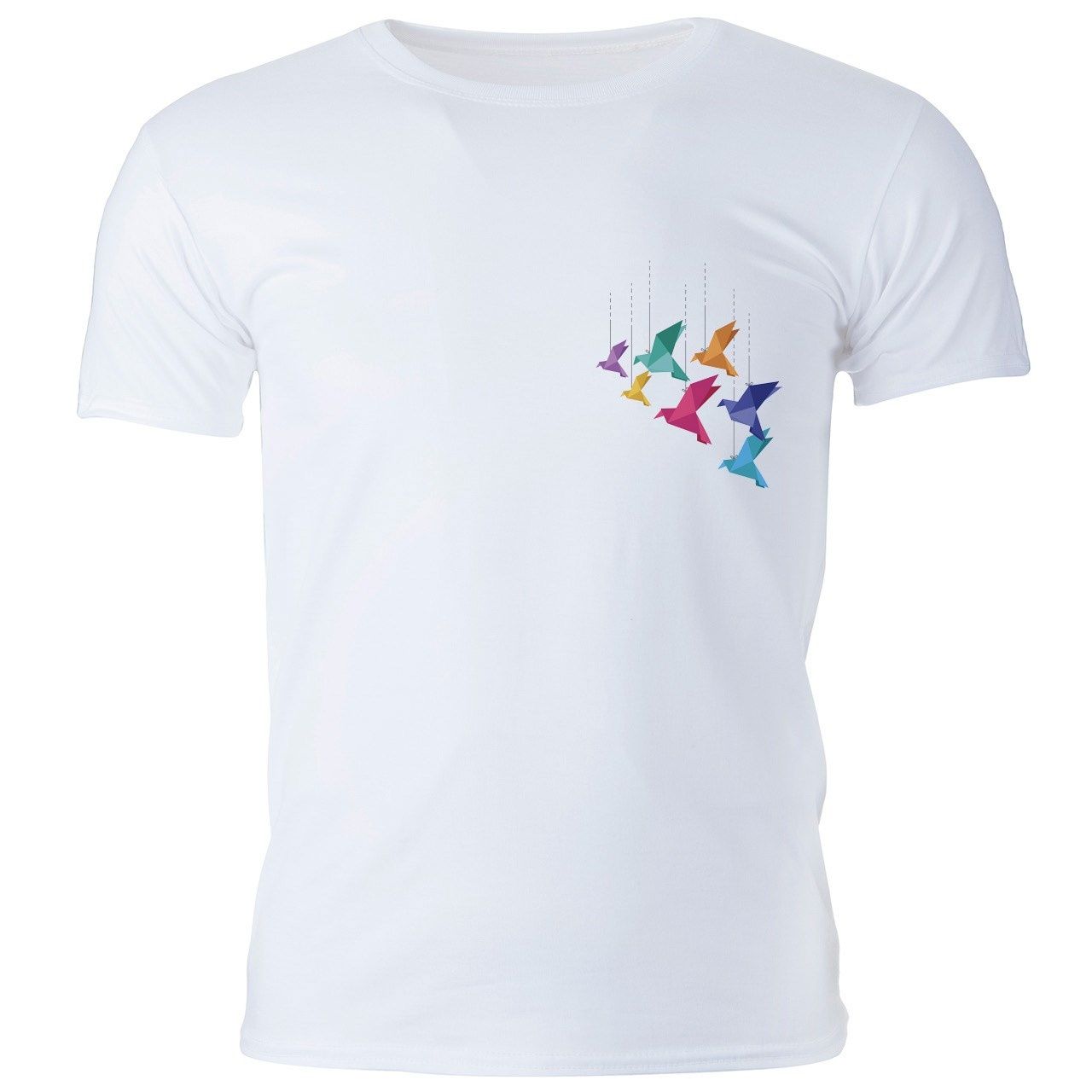 تی شرت مردانه گالری واو طرح پرندگان اوریگامی کد CT10205z -  - 1