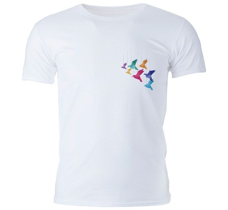 تی شرت مردانه گالری واو طرح پرندگان اوریگامی کد CT10205z -  - 3