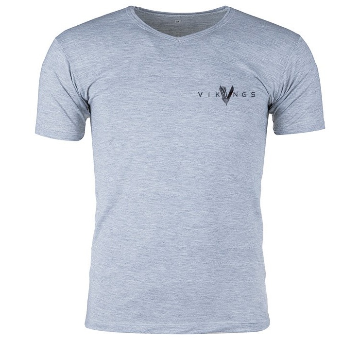 تی شرت ملانژ  مردانه گالری واو طرح Vikings کد CT80217z