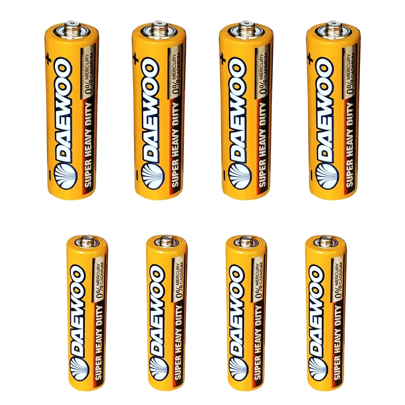 باتری قلمی و نیم قلمی دوو مدل Super Heavy Duty مجموعه 8 عددی