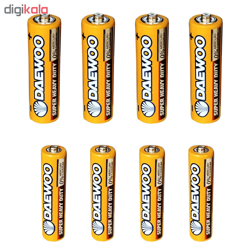 باتری قلمی و نیم قلمی دوو مدل Super Heavy Duty مجموعه 8 عددی