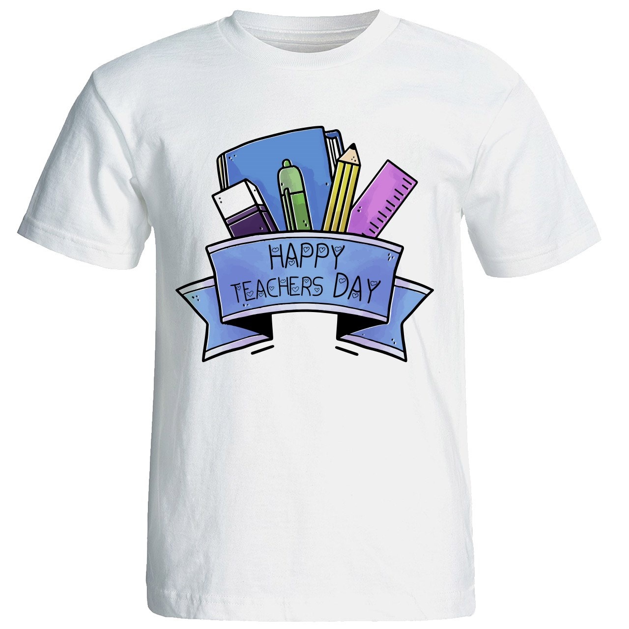 تی شرت آستین کوتاه شین دیزاین طرح  روز معلم  کد 4214
