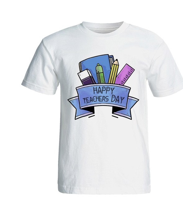 تی شرت آستین کوتاه شین دیزاین طرح  روز معلم  کد 4214