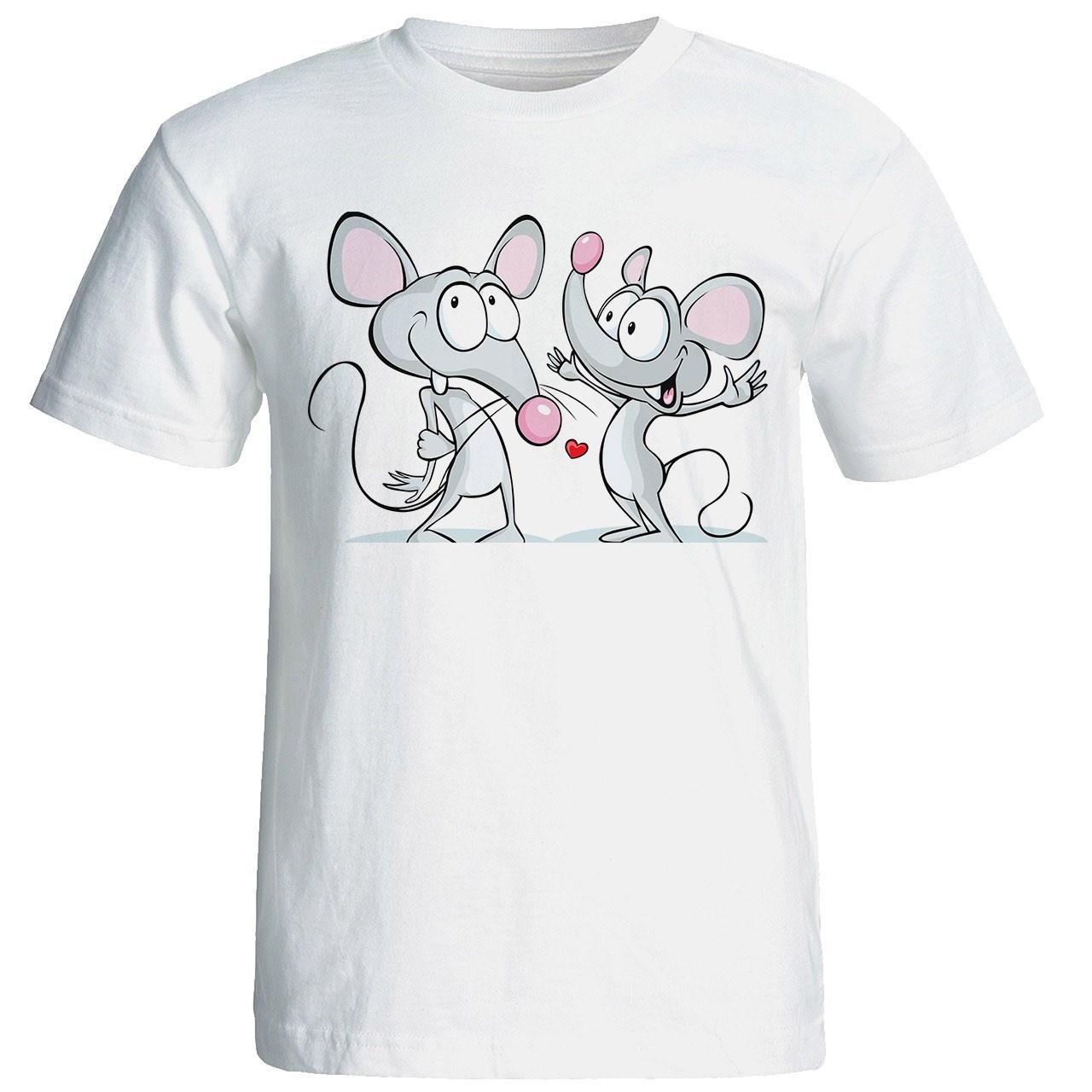 تی شرت آستین کوتاه شین دیزاین طرح دو موش عاشق کد 4358
