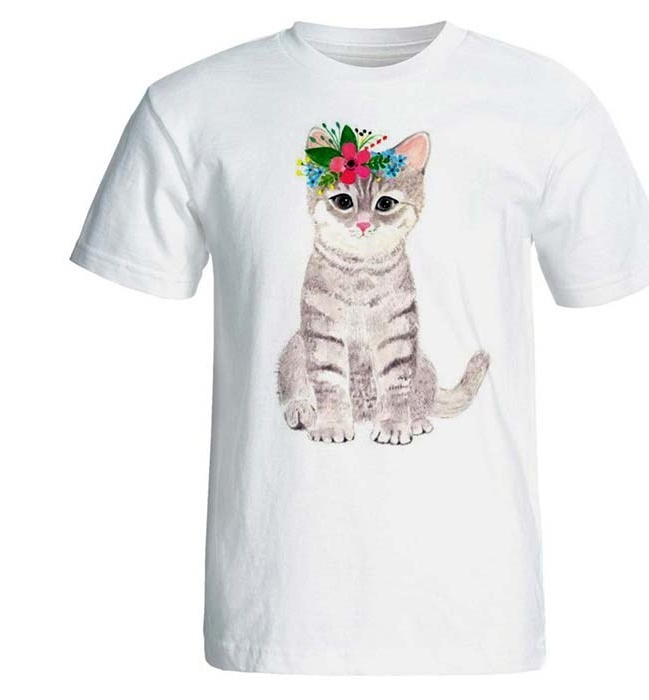 تی شرت مردانه پارس طرح گربه رنگارنگ کد 3922