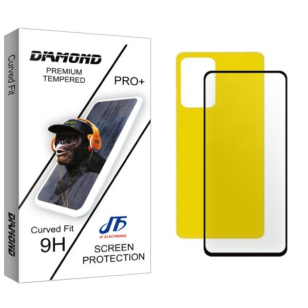 محافظ صفحه نمایش شیشه ای جی اف مدل Diamond مناسب برای گوشی موبایل شیائومی Redmi Note 12 4G  به همراه محافظ پشت گوشی