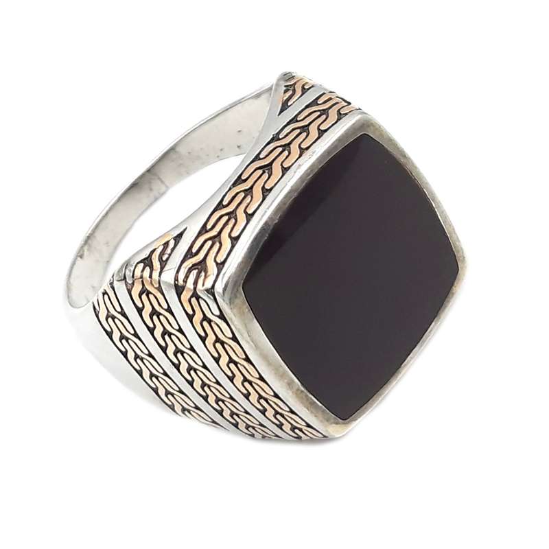 انگشتر نقره مردانه مدل اتمی کد 20537