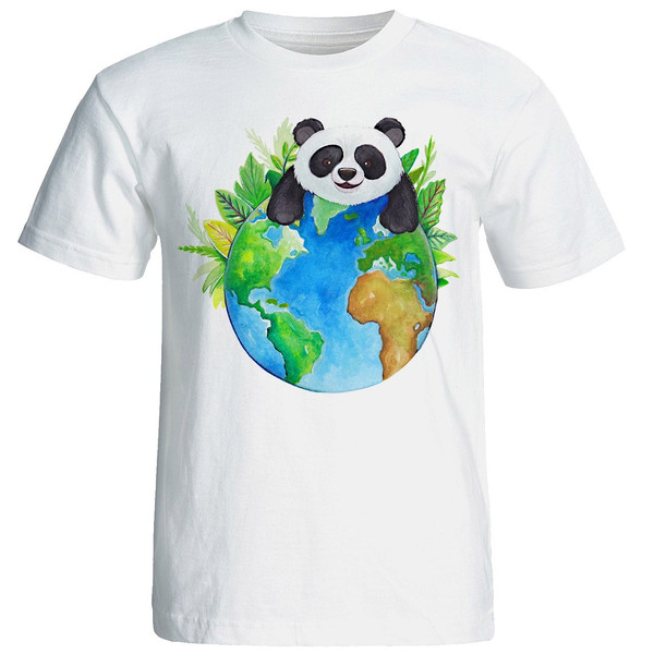 تی شرت آستین کوتاه شین دیزاین طرح پاندا کد 4451