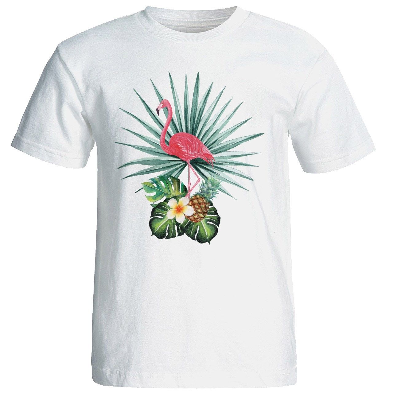 تی شرت آستین کوتاه زنانه شین دیزاین طرح فلامینگو کد 4421 -  - 1