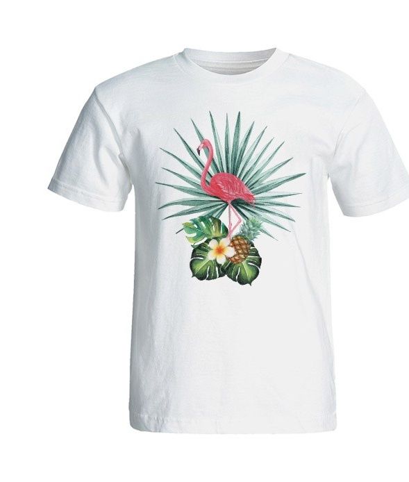 تی شرت آستین کوتاه زنانه شین دیزاین طرح فلامینگو کد 4421 -  - 2