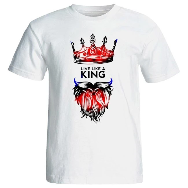 تی شرت مردانه طرح LIVE LIKE A KING کد 3790