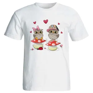 تی شرت زنانه طرح جغد عاشق کد 3738