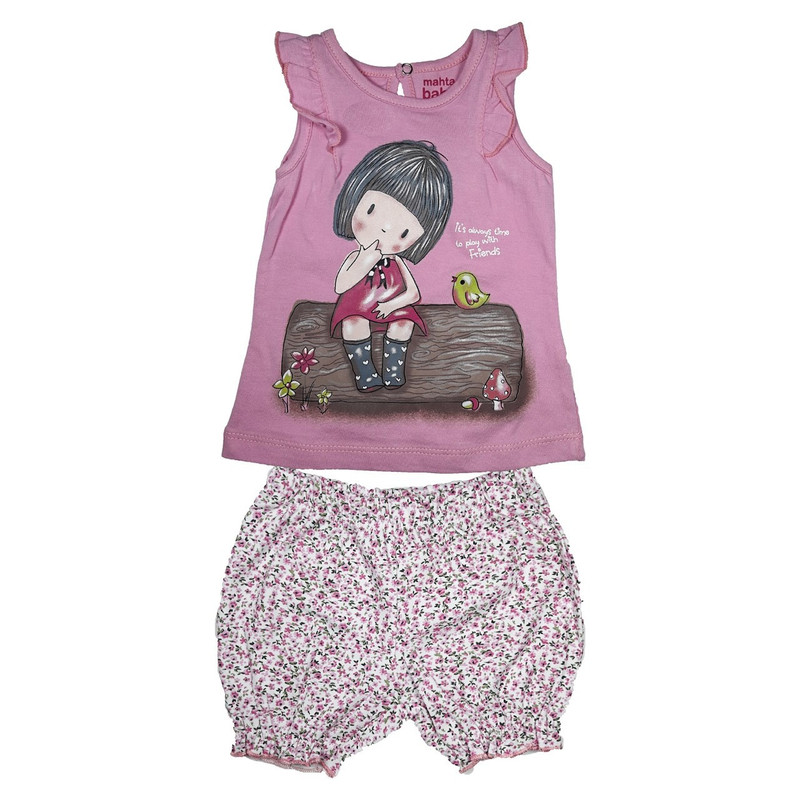 ست تاپ و شلوارک  مدل pink girl