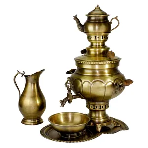 سرویس سماور زغالی کد 1000041 ظرفیت 6 لیتر