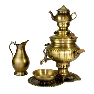 سرویس سماور زغالی کد 1000042 ظرفیت 6 لیتر