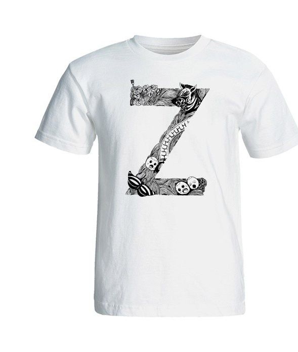 تی شرت آستین کوتاه مردانه شین دیزاین طرح حروف اول اسم Zکد 4560
