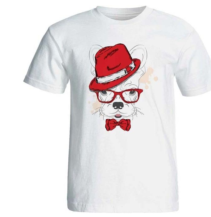 تی شرت پارس طرح سگ کلاه قرمزکد 3861