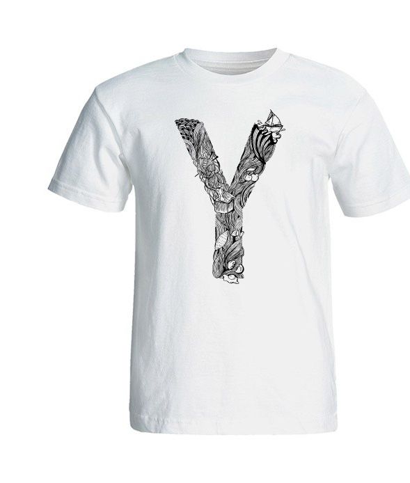 تی شرت آستین کوتاه مردانه شین دیزاین طرح حروف اول اسم Yکد 4559