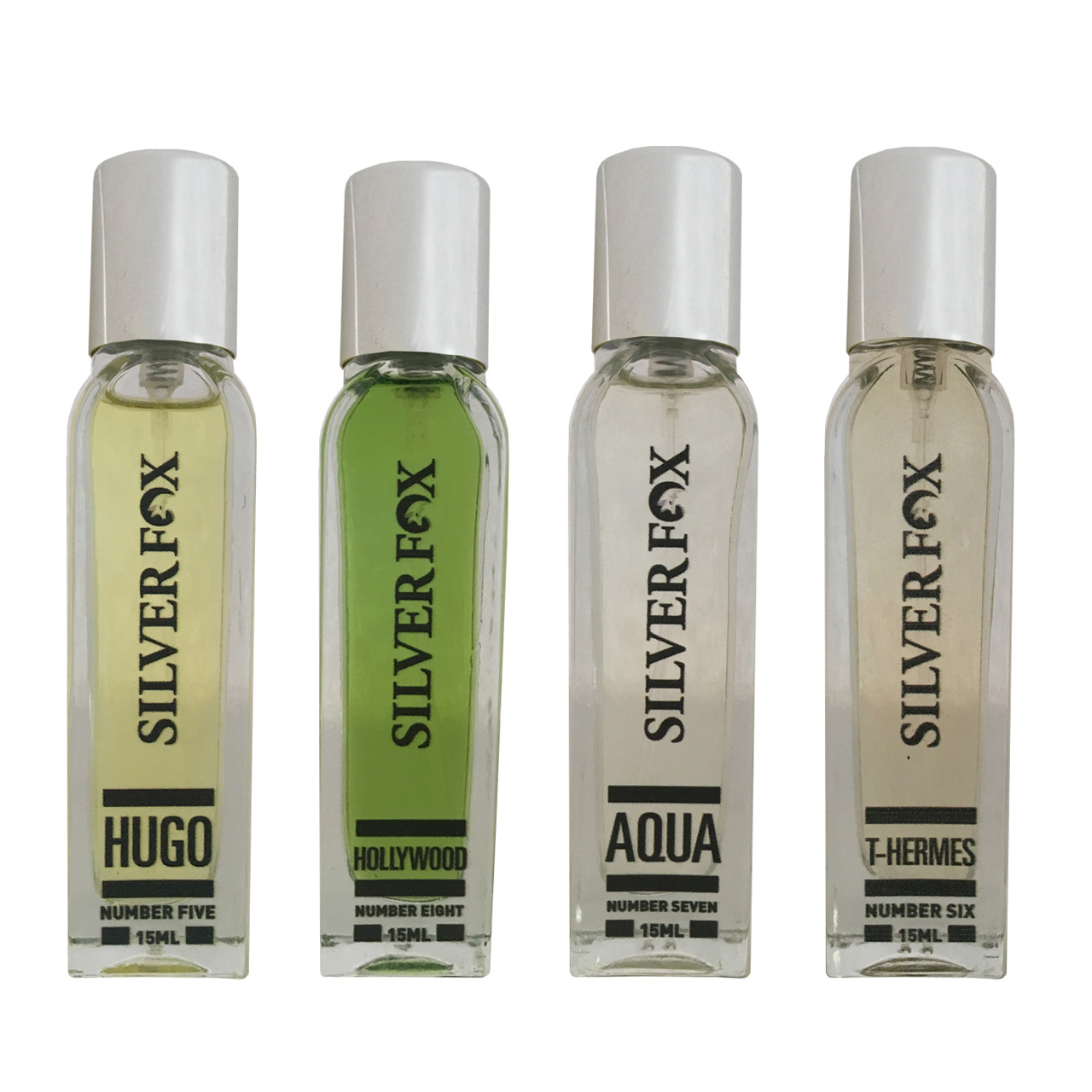 عطر جیبی مردانه سیلور فاکس کد 01 حجم 15 میلی لیتر مجموعه 4 عددی