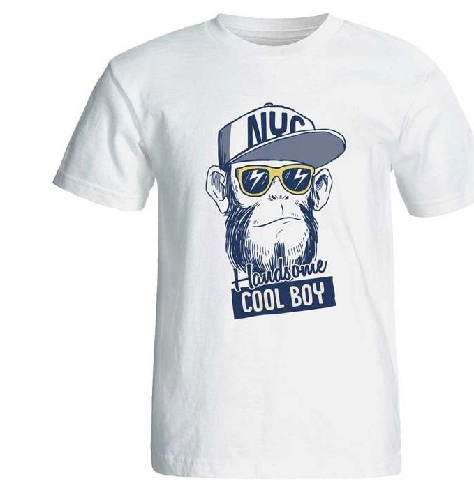 تی شرت مردانه پارس طرح میمون خوش تیپ کد 3816
