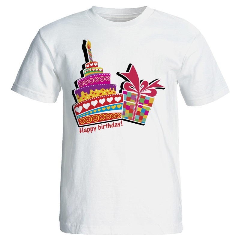 تی شرت زنانه طرح کیک تولد کد 7060