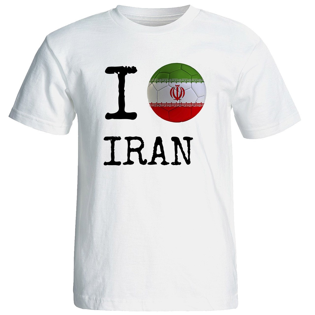 تی شرت آستین کوتاه نه شین دیزاین طرح فوتبال جام جهانی ای لاو ایران  کد 4567